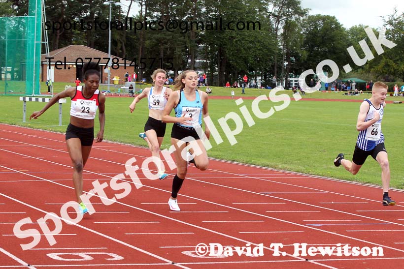 100 metres 14, NECAA Open Meeting, Morpeth, Sunday, March 23rd. David T. Hewitson/Sports for All Pics